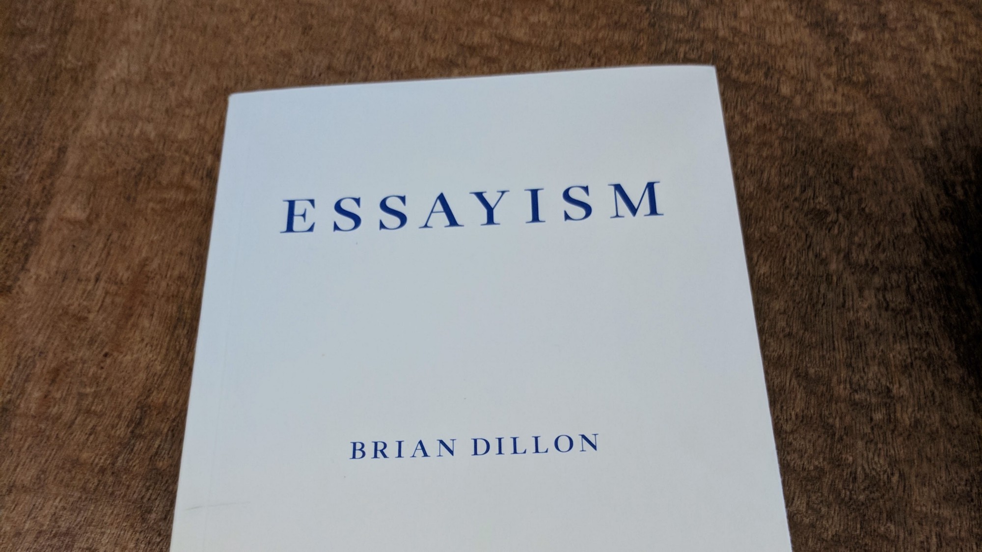 The cover of the book: Essayism by Brian Dillon