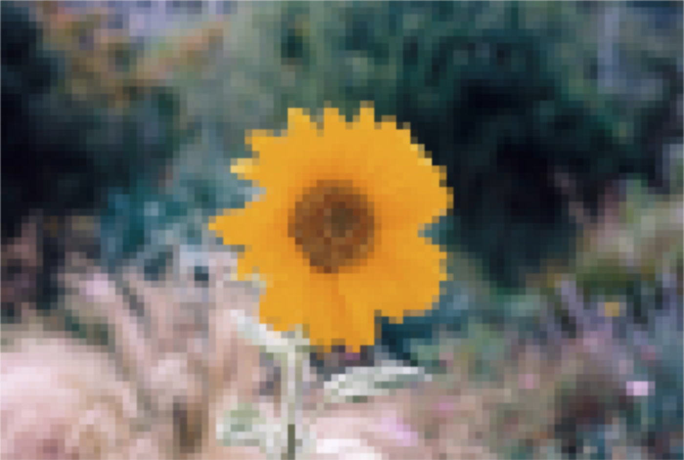 A pixelated image